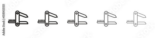 Swiss Knife icon simple editable stroke series pack. eps10