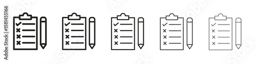 Survey icon simple editable stroke series pack. eps10