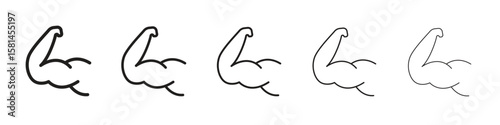 Strong arm icon simple editable stroke series pack. eps10