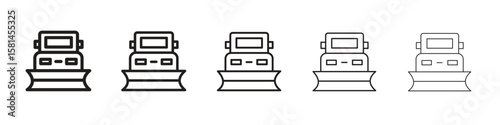 Snowplow icon simple editable stroke series pack. eps10