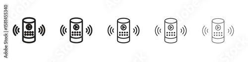 Smart speaker icon simple editable stroke series pack. eps10