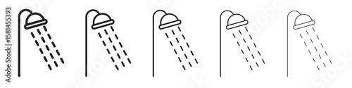 Shower Head icon simple editable stroke series pack. eps10