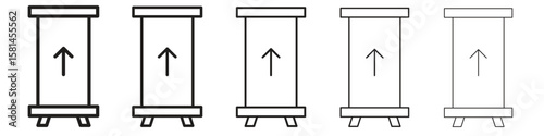 Roll up banners icon simple editable stroke series pack. eps10