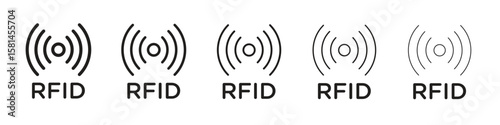 RFID icon simple editable stroke series pack. eps10