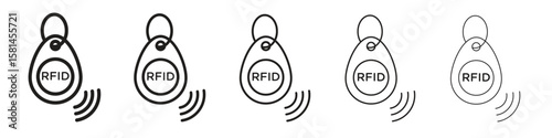 RFID key tag icon simple editable stroke series pack. eps10