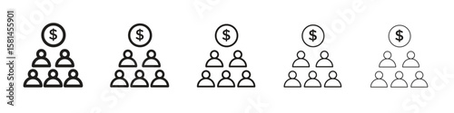Ponzi scheme icon simple editable stroke series pack. eps10