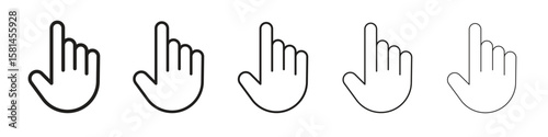 Pointing hand icon simple editable stroke series pack. eps10