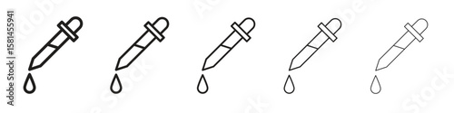 Pipette icon simple editable stroke series pack. eps10