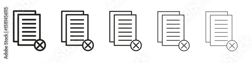 Paperless icon simple editable stroke series pack. eps10
