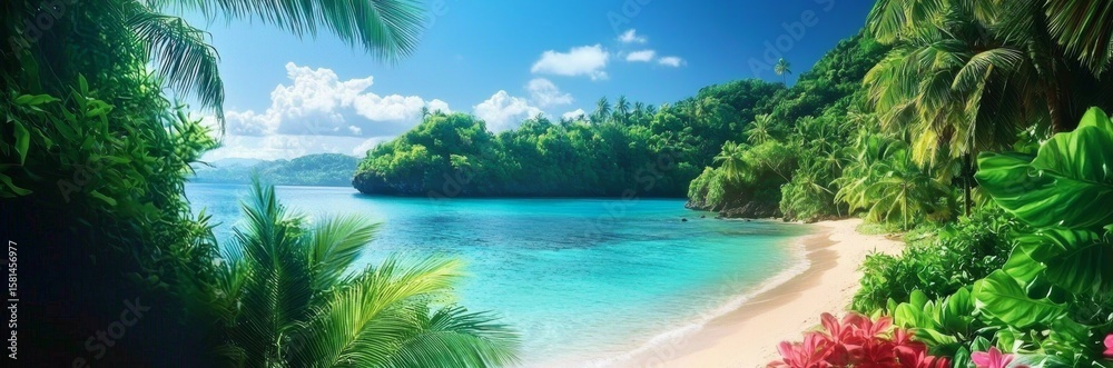 Fototapeta premium Enjoy the perfect tropical escape with stunning natural views.