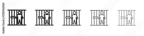 Jail icon simple editable stroke series pack. eps10