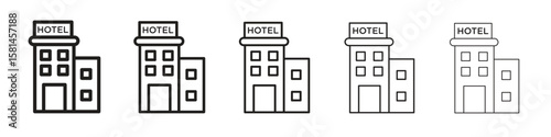 hotel icon simple editable stroke series pack. eps10