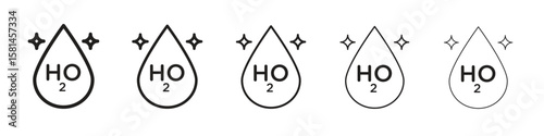 H2o icon simple editable stroke series pack. eps10
