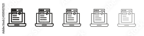 Front end icon simple editable stroke series pack. eps10