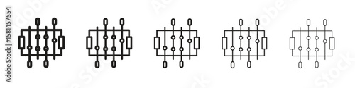 Foosball icon simple editable stroke series pack. eps10