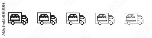 Food truck icon simple editable stroke series pack. eps10