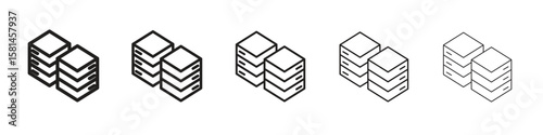 Data center icon simple editable stroke series pack. eps10