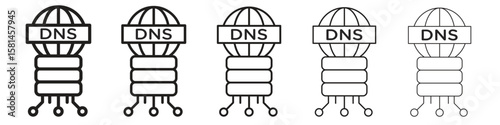 DNS icon simple editable stroke series pack. eps10
