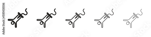 Bungee jumping icon simple editable stroke series pack. eps10