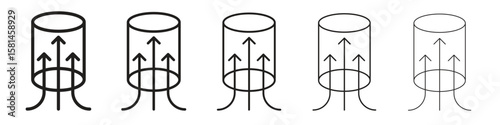 Air suction icon simple editable stroke series pack. eps10
