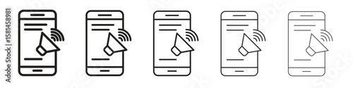 Advertising icon simple editable stroke series pack. eps10