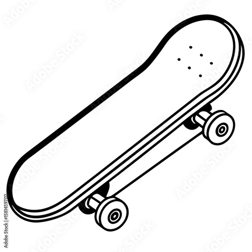 Minimal Skateboard Silhouette Vector