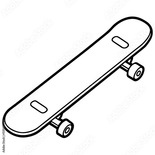 Minimal Skateboard Silhouette Vector