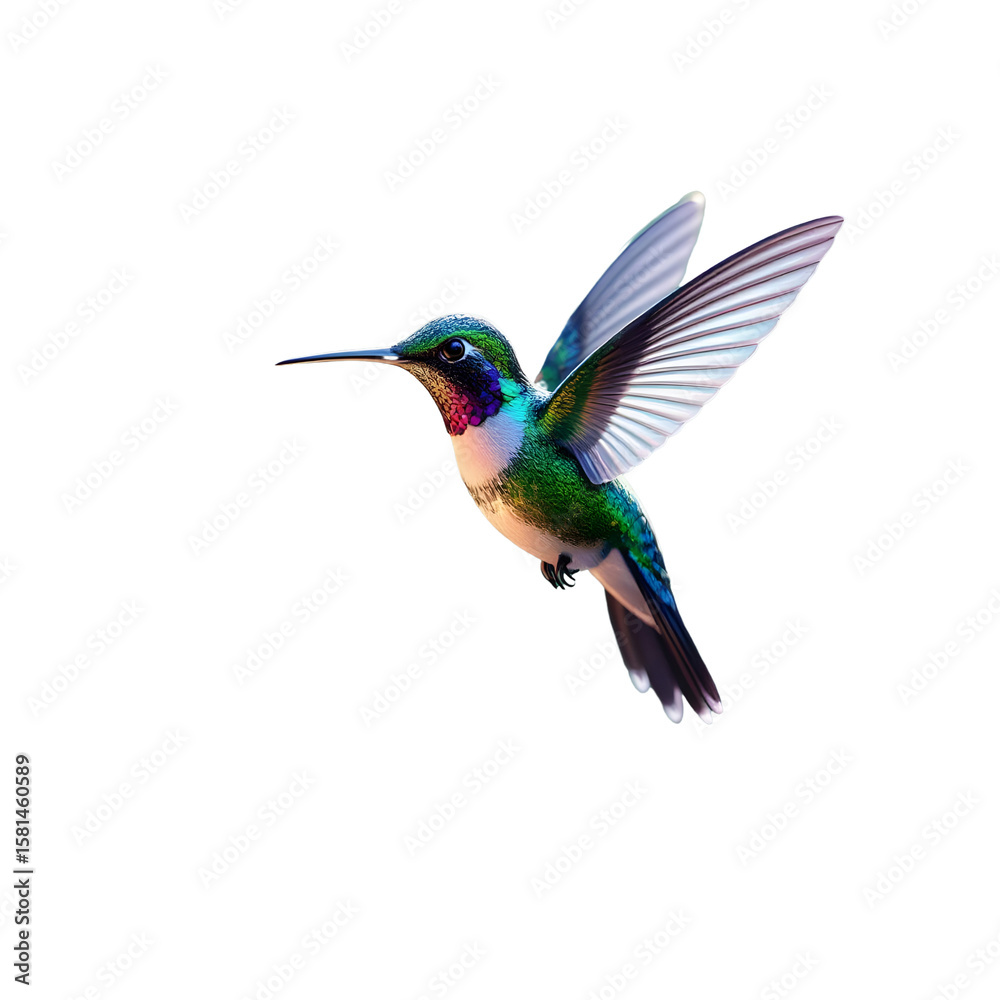 Fototapeta premium hummingbird on white background, isolated