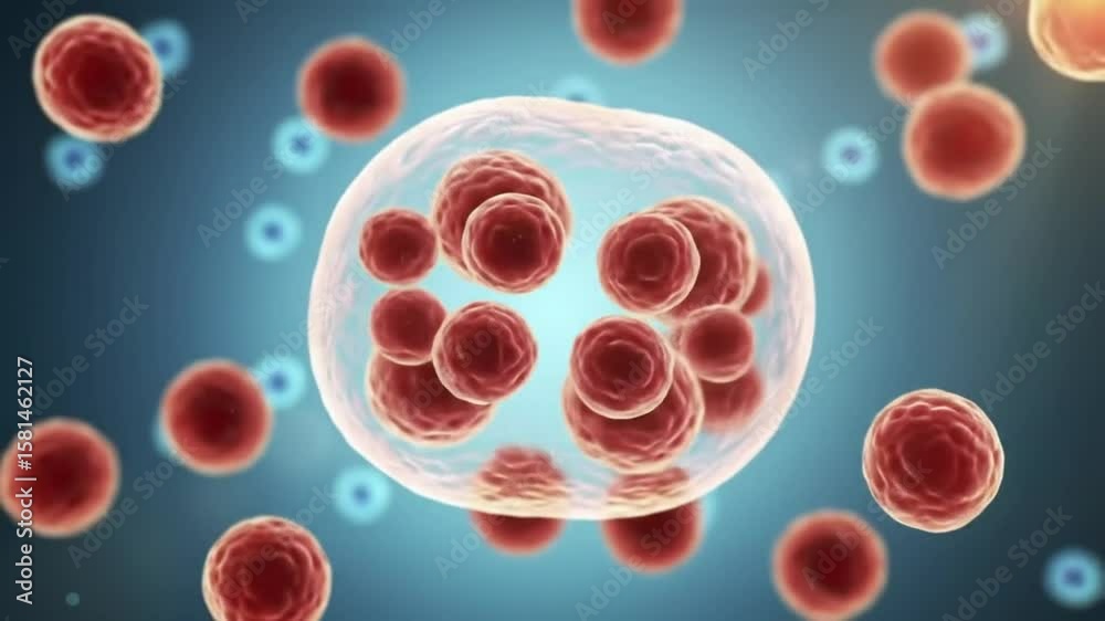 Microscopic World Detailed View of Cells and Microorganisms for Research