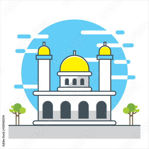 Mosque design flat vektor illustration