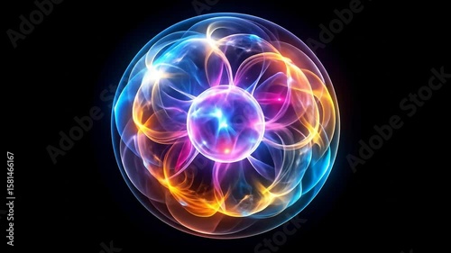 Abstract Glowing Colorful Sphere