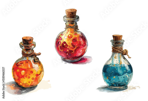 Antique bottles isolated