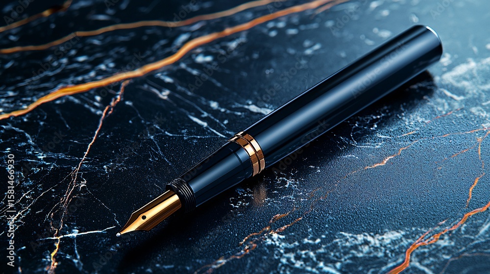 Black fountain pen Black fountain pen