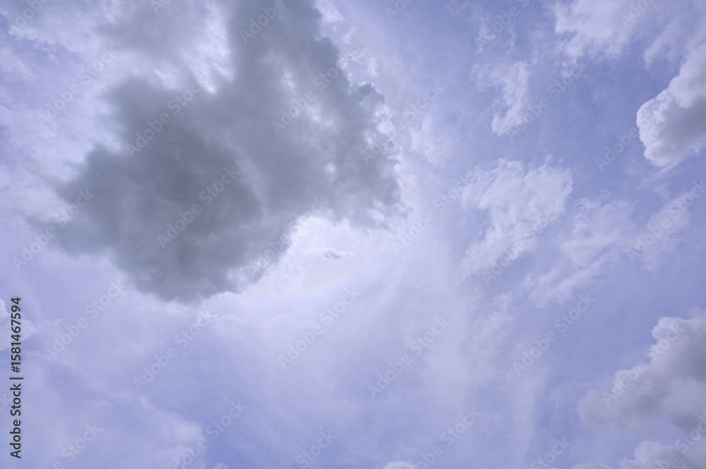 Fototapeta premium A sky with the sun obscured by some dark clouds