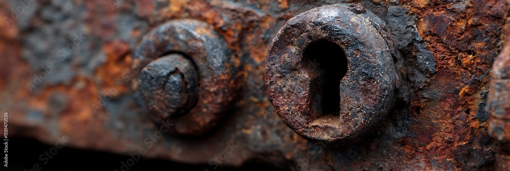 Close Up of Rusted Metal Lock and Bolt Showing Weathered Texture and Corrosion Close Up of Rusted Metal Lock and Bolt Showing Weathered Texture and Corrosion