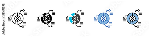 Cost Allocation Icon Pack Multistyle Illustration