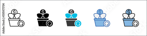 Return Of Investment Icon Pack Multistyle Illustration