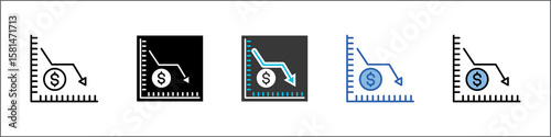 Depreciation Icon Pack Multistyle Illustration