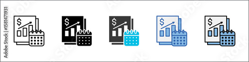 Financial Planning Icon Pack Multistyle Illustration