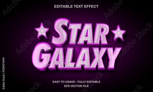 Editable text effect with soft pink neon glow and galactic fantasy vibe