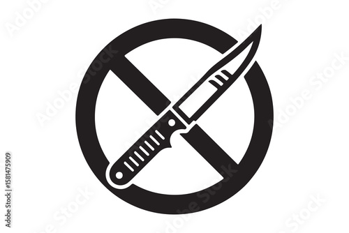 no knife sign on white background