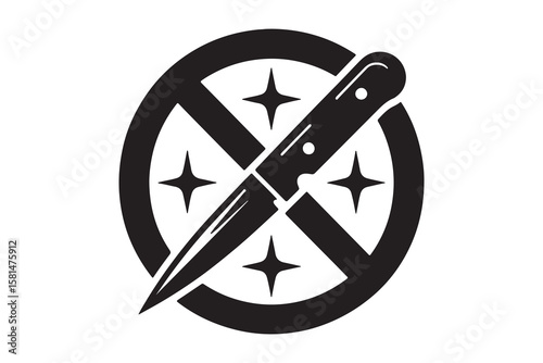 no knife sign on white background