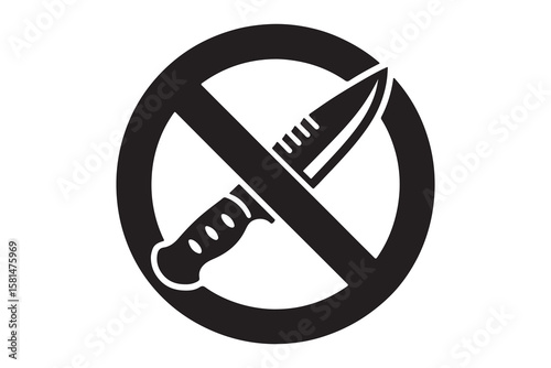 no knife sign on white background