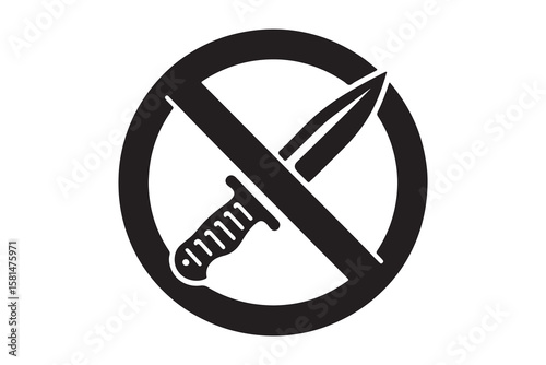 no knife sign on white background