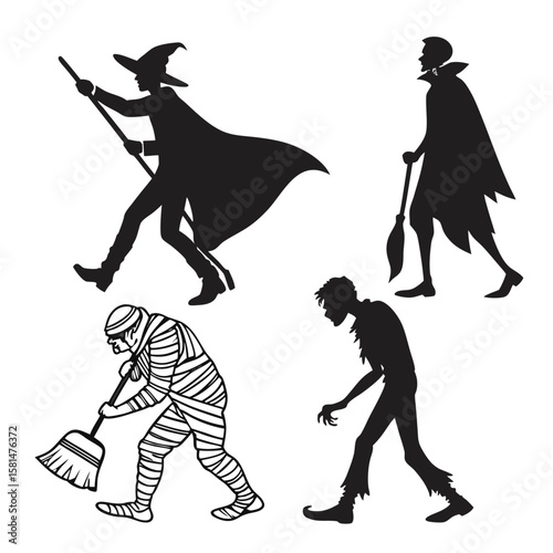 halloween character silhouette art