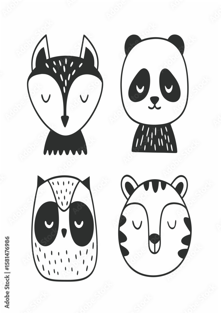 Fototapeta premium Minimal Abstract Vector Design – Symmetrical Line Art Illustration