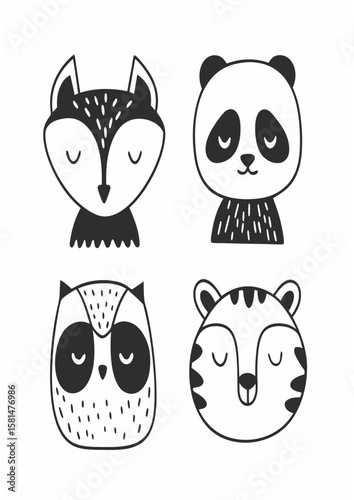 Minimal Abstract Vector Design – Symmetrical Line Art Illustration