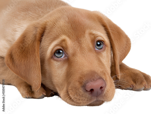 Wallpaper Mural Cute Labrador puppy lying down, isolated on a transparent background png Torontodigital.ca