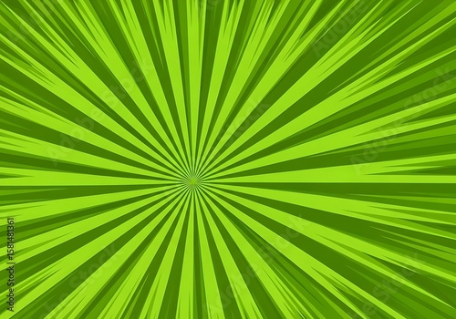 Bright Green Abstract Background Featuring Radial Lines Creating A Dynamic Sunburst Or Starburst Effect From The Center, Graphic Design Element, Eco Background, Action Wallpaper