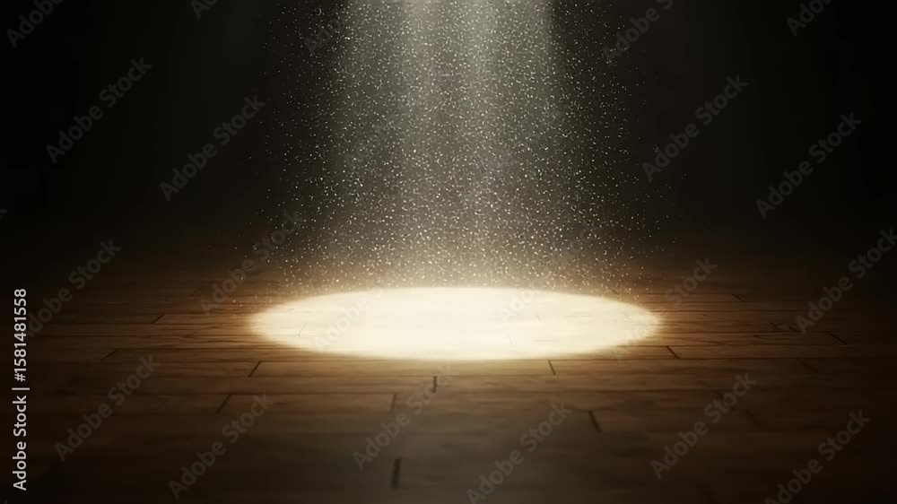 Spotlight on wooden floor